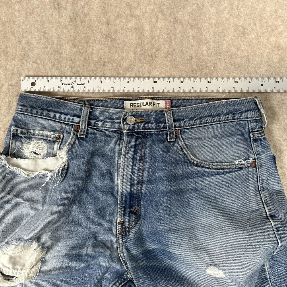 Levis‎ 505 Jeans Mens 36x32 Blue Regular Fit Straight Leg Medium Wash Denim